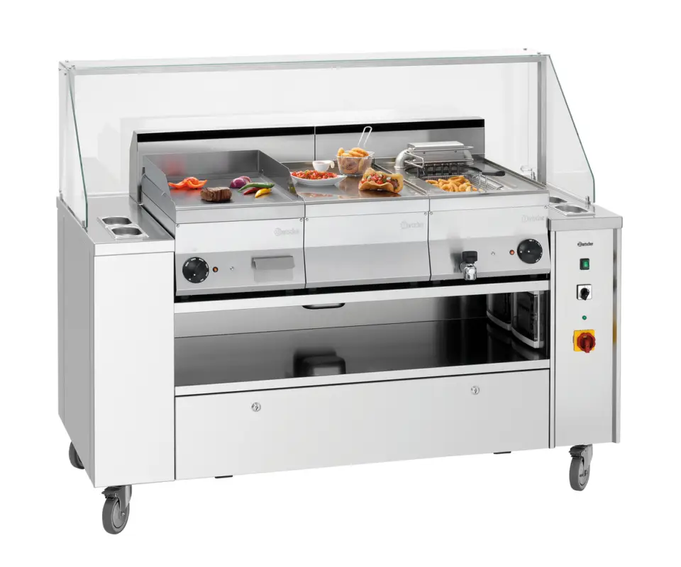 Bartscher Kookstation KST3240 Eco | 24 kW | 400V | RVS | Mobiel | 1715x845x1380mm Direct Beschikbaar