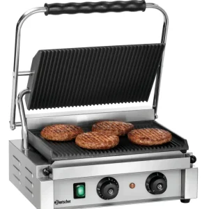 Bartscher Paninigrill-T 1R | Geribbeld | Grillplaten Gietijzer/Geëmailleerd | 410x400x200mm Meest Verkocht