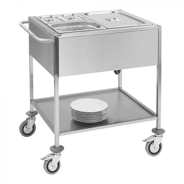 710052 - Bain marie wagen - Afm : (B x D x H): 67,3 x 84 x 87,5 cm Flitsaanbieding