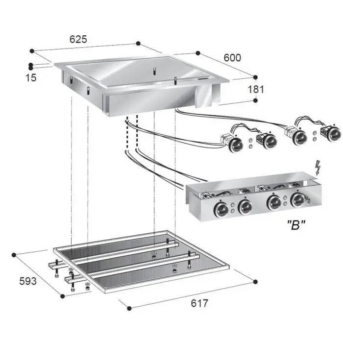 Korting Electrische Bakplaat Glad Groot 400V - Combisteel