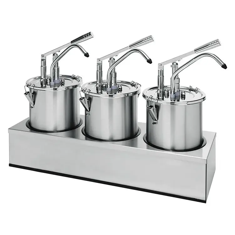 Rechtstreeks Van De Fabrikant Sausdispenser 3x 5 liter, roestvrijstaal 18/10