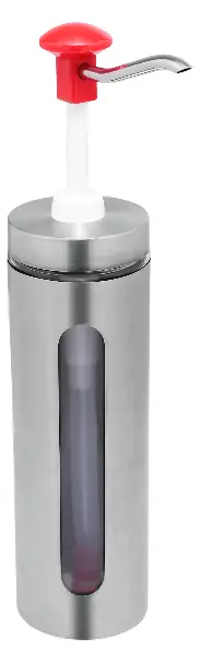 Koop Vandaag 30ml sausdispenser met kijkvenster en rode drukknopbediening