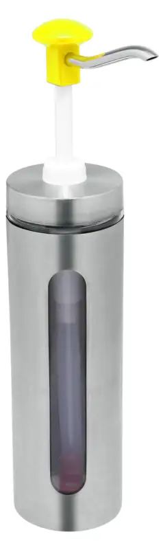 Uitverkoop 30ml sausdispenser met kijkvenster en gele drukknopbediening