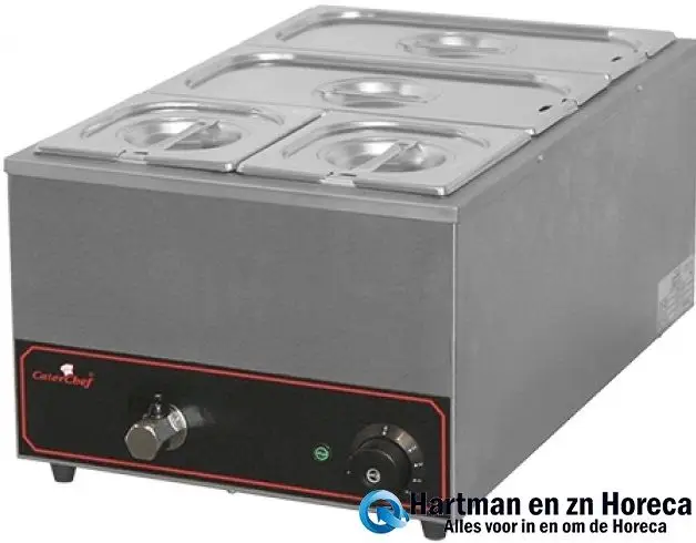 Bestseller 688034 - Bain marie inclusief bakken 2x 1/3GN + 2x 1/6GN en diep 150 mm tafelmodel CATERCHEF