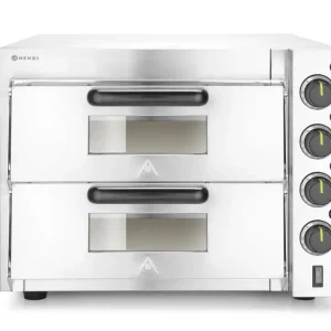 HENDI - Pizza oven - 2 kamers compact - Zilver - 230V 3000W Weekendaanbieding