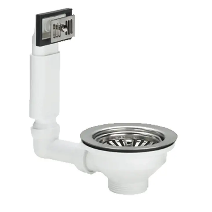 Koop Online Viega Gootsteenplug 90mm met in hoogte verstelbare overloop en korfplug chroom