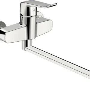 Hansa Hansaclinica wandmengkraan, draaibare uitl. spr. 377 mm, lange hendel Chroom Koop Vandaag