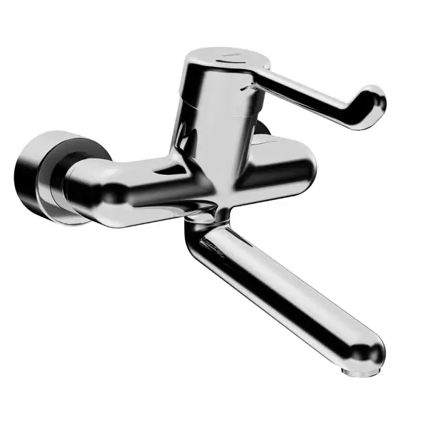 HANSAMEDIPRO wandmengkraan progressief binnenwerk met draaibare/vaste uitloop 246mm met afsluitbare koppelingen chroom Uitverkoop