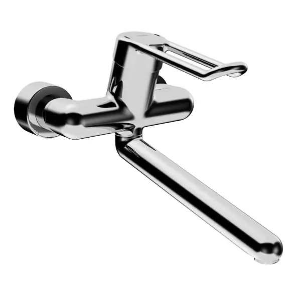 HANSAMEDIPRO wandmengkraan met draaibare/vaste uitloop 311mm, Ergonomische beugelgreep en afsluitbare koppelingen chroom Actieprijs