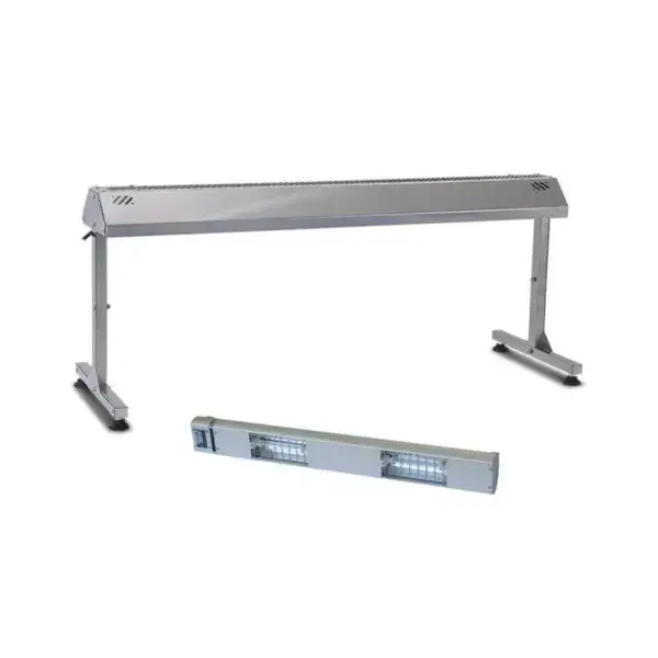 Rvs houder voor warmtelamp 900mm - incl. kwartswarmtelamp Betrouwbaar