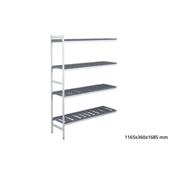 Aanbouwrek 5711 - 1165x360x1685mm - 4 niveaus Op = Op
