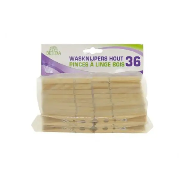 Wasknijpers hout 36 stuks Betrouwbaar