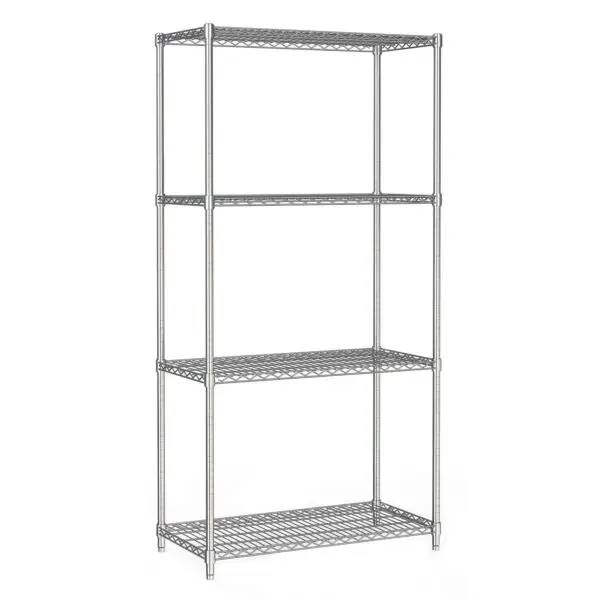 Combisteel demontabele stellingkast 4 niveaus 900x450x1800 mm verchroomd staal Gereduceerde Prijs