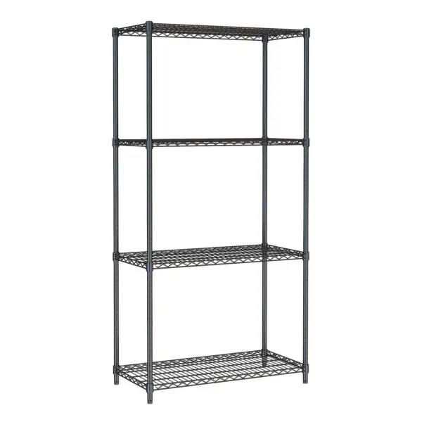 Laatste Kans Combisteel stellingkast demontabel 4 etages 900x450x1800 mm zwart gepoedercoat staal
