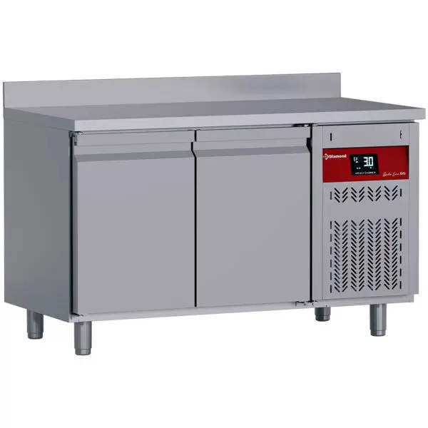 Snelle Levering Diamond geventileerde koeltafel DT131/P9H-D 2-deurs GN 1/1 260L RVS AISI 304 achterwand