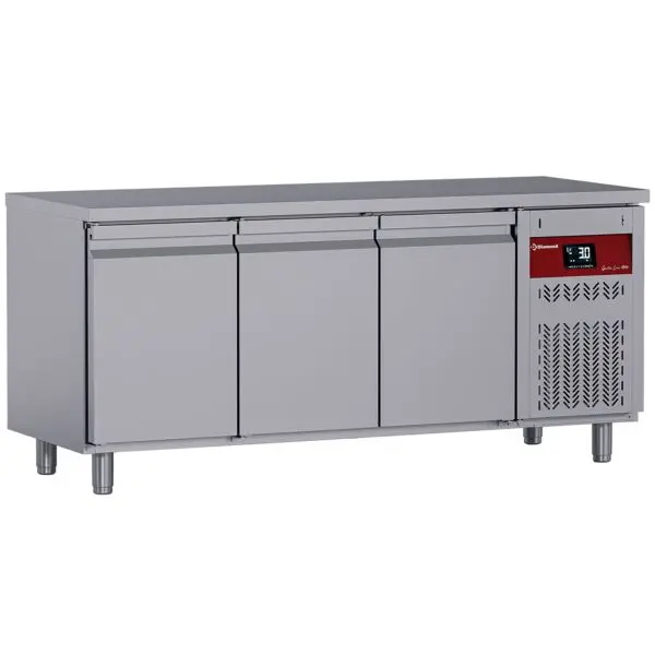 Koopje Diamond geventileerde koeltafel 3 deuren GN 1/1 405L roestvrij staal horeca