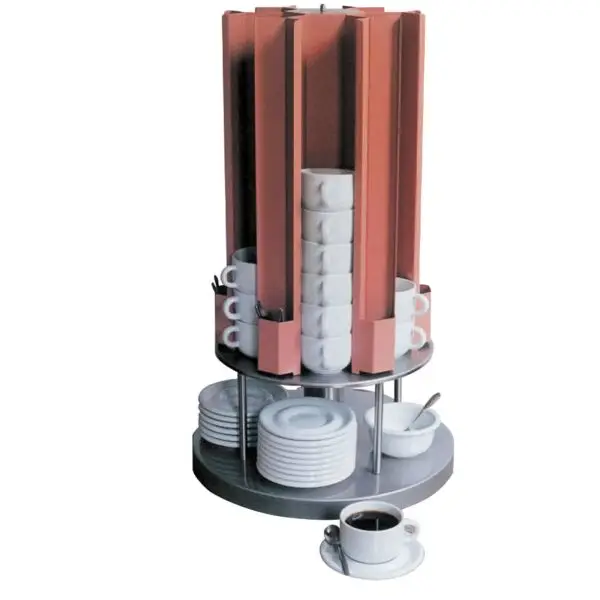 Fabrieksprijs Diamond verwarmde tassencarrousel KCV65/88-LIQ 400x400x685 mm 0,2 kW 230V voor koffiebar