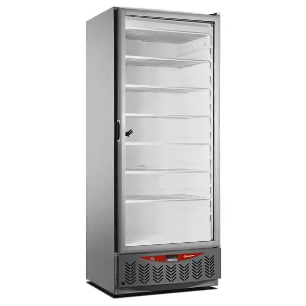 Betrouwbaar Diamond statische vrieskast NFT55/X-R2G met glazen deur 525L GN2/1+600x400 RVS -18/-22°C
