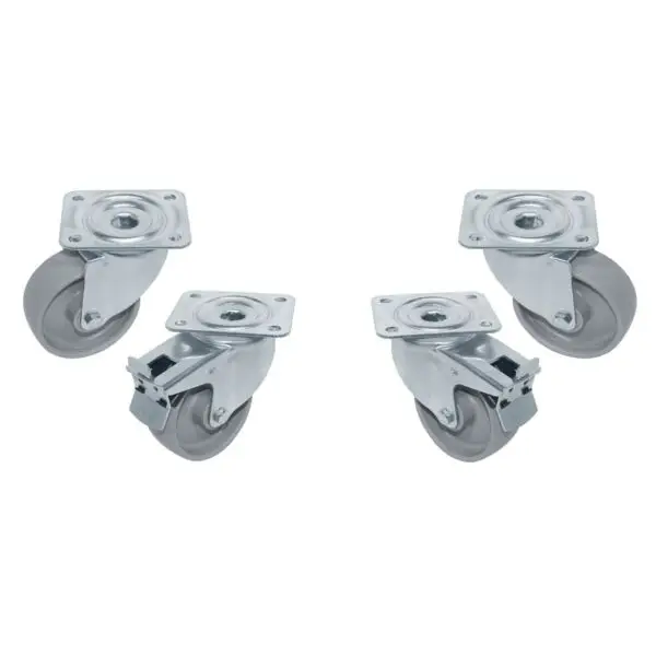 Betaalbaar Diamond verzinkte zwenkwielen set RTG4-P9H 80 mm met 2 remmen voor koelwerkbanken