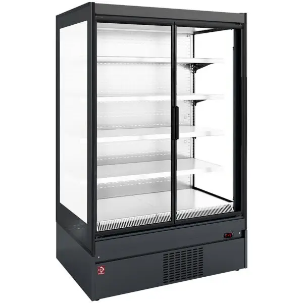 Voordeelprijs Diamond gekoeld wandmeubel SCM26-B4 2600x898x2040 mm wit/zwart zelfbediening 4 draaideuren LED