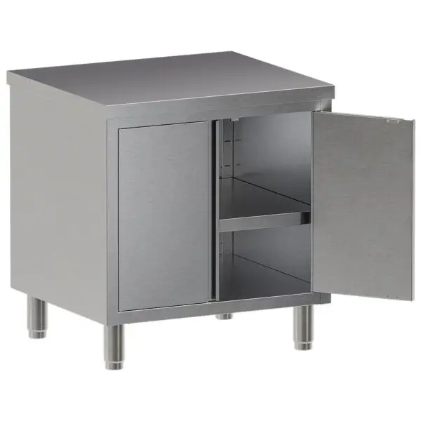 Gratis Retour Diamond neutrale werktafelkast draaideuren AISI 304 werkblad 800x700x850/880 mm RVS AISI 430 uitvoering voor horeca
