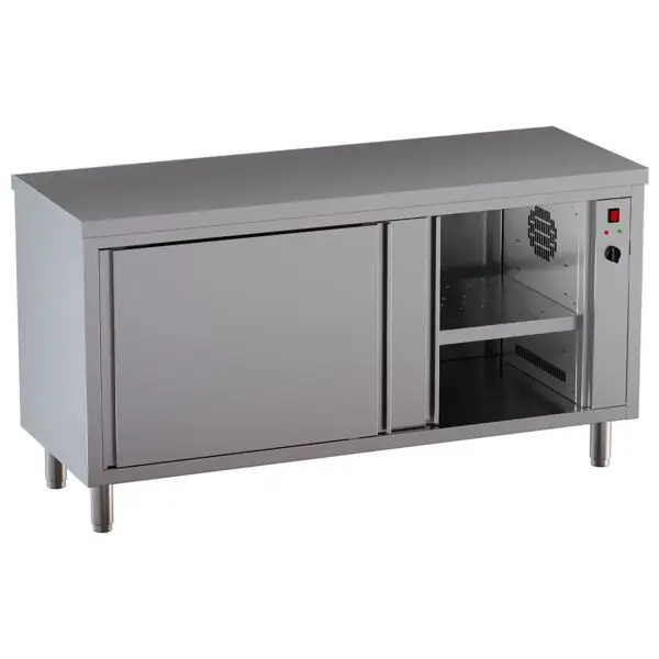 Diamond Warmtafelkast TE167-SA7 1600x700x850/880mm RVS AISI 430 elektrisch verwarmd 2,5 kW met schuifdeuren Shop Nu