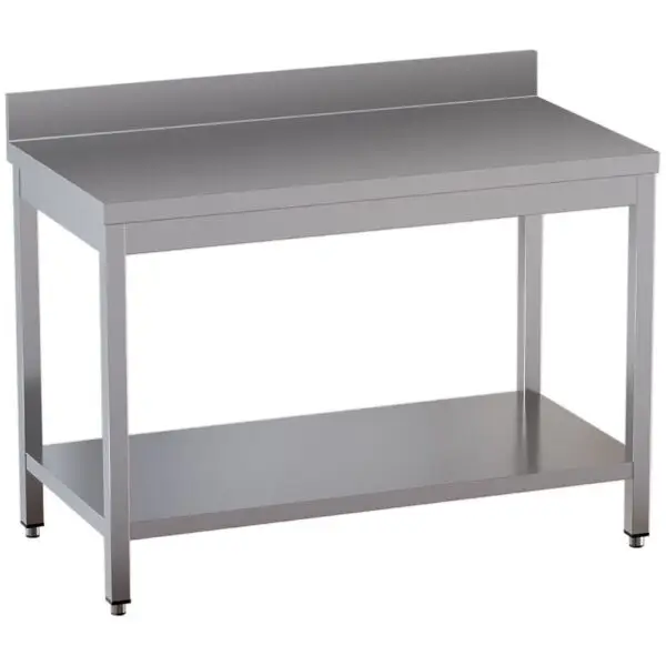 Speciale Aanbieding Diamond werktafel met achterrand TL1671D-ST4 1600x700x850/880mm RVS AISI 304/430 met onderblad voor professioneel gebruik