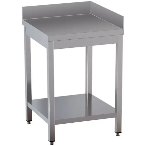 Premium Diamond werktafel 90° TL661CD-ST9 roestvrij staal AISI 304/430 600x600x850/880 mm met onderlegplank en 2 achteropstanden