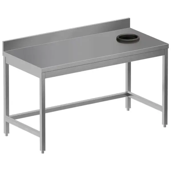 Diamond Afdruimtafel met afvalgat TS1070D-ST6 1000x700x850/880 mm RVS AISI 304/430 Premium
