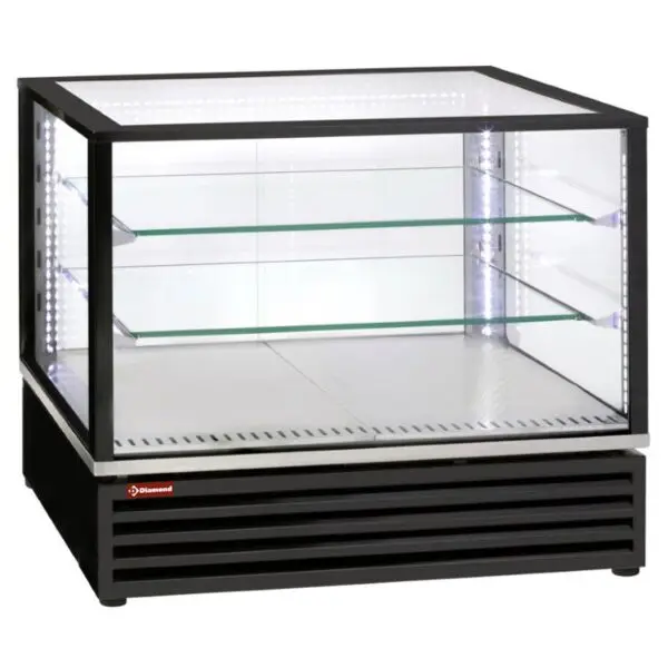 Populair Diamond gekoelde vitrine DIVRDP-B1-R2-EXPO zwart 785x650x735 mm geventileerd 3 niveaus