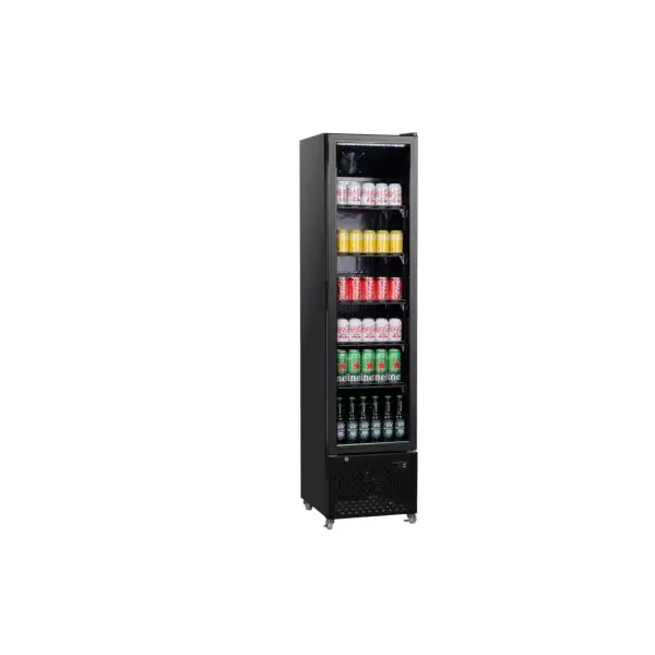 Combisteel Vrieskast NAP-250F 1 glasdeur zwart 208L statisch horeca Beperkte Voorraad