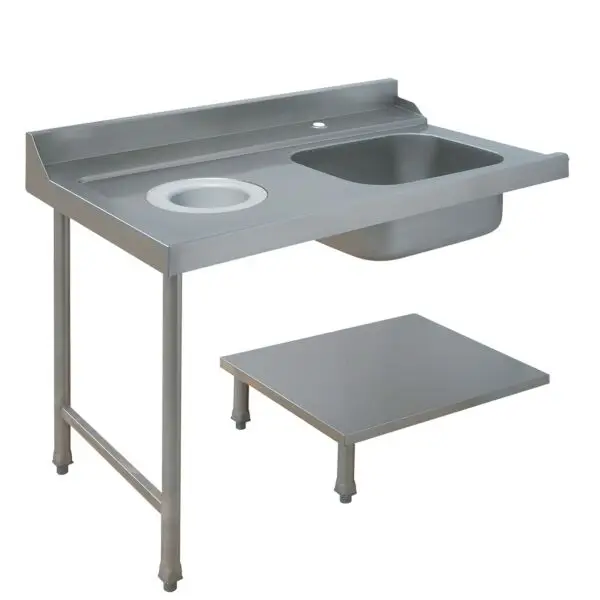 Diamond Voorwastafel links model DLVS-S12-2EME 1200x715x850/1000 mm horeca spoeltafel Bestseller