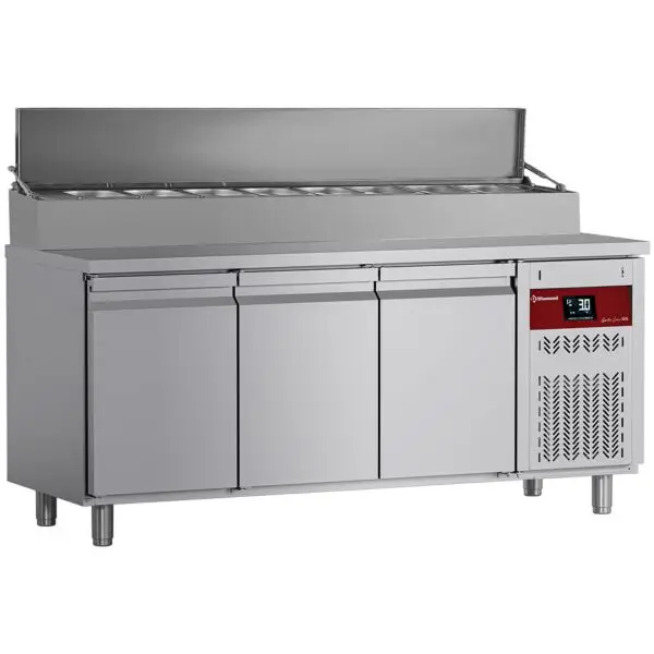 Koop Online Diamond geventileerde koeltafel 3 deuren GN 1/1 405L RVS AISI 304/441