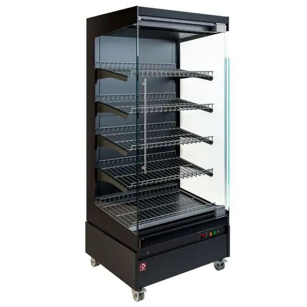 Diamond warmte vitrine zelfbediening 800x741x1917 mm 3,1 kW 230V zwart op wielen Premium