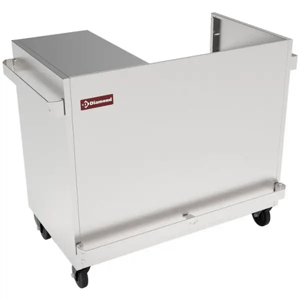 Diamond Onderstel RVS op wielen 1060x595x970 mm met verstelbare tussenschap voor vitrine VBE-211/N Favoriet