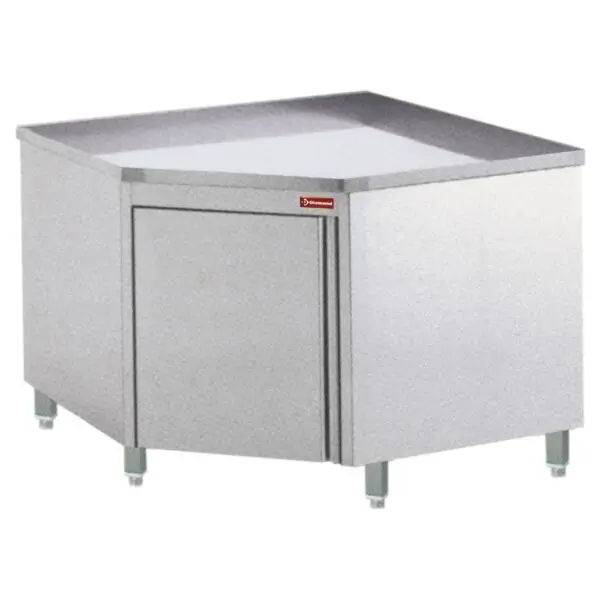 Op = Op Diamond RVS werktafelkast TAN100/M 1000x1000x880/900 mm met 90° hoekdeur