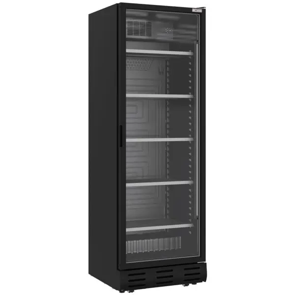 Diamond Geventileerde positieve vitrine 382L 595x614x1803mm Zwart Hete Deal