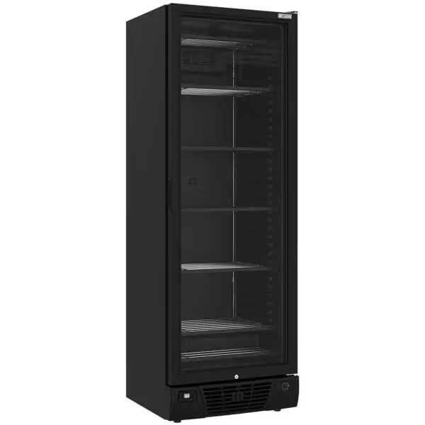 Tijdelijk Beschikbaar Diamond Negatieve geventileerde vitrine DIWR-39CS-BN 382L zwart 640x670x1875mm -24°/-18°