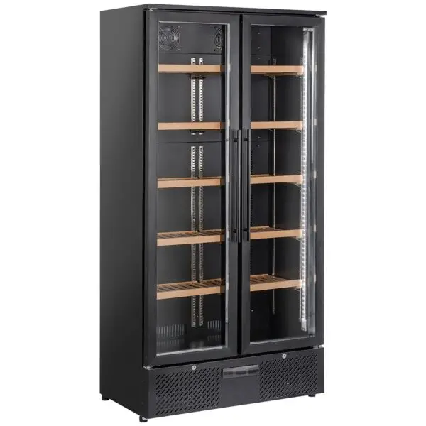 Diamond wijnkast vitrine DIWR-CWP2-75-2EME 460L zwart dubbele deur +5° tot +14° Shop Nu