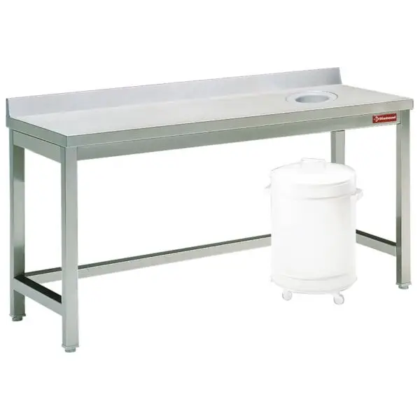 Weekendaanbieding Diamond RVS Afruim- en sorteertafel TS1670A-EXPO 1600x700x880/900 mm met afvalopening en dosseret