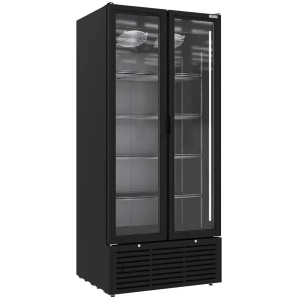 Diamond Vitrinekast positieve koeling 804L 2 draaideuren zwart 880x715x2009 mm Uitverkoop
