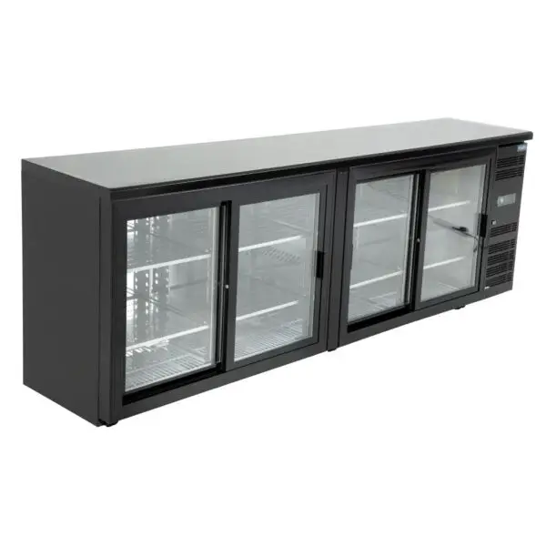 Veilige Betaling Gastronoble Vier-Deurs Displaykoeler Polar U-Serie 698L 86x254x51cm R600a zwart voor achter de bar