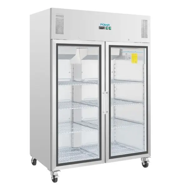 Laatste Kans Gastronoble Polar G-Serie 2-Deurs Display Koeling 201x134x80cm R290 1200L RVS voor horeca
