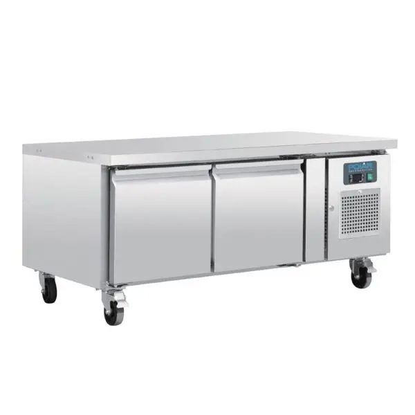 Gastronoble koelwerkbank Polar GN laag model 2-deurs RVS 65x136x70 cm 214L Bestseller