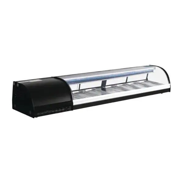 Gastronoble Polar G-Serie gekoelde sushivitrine 7x GN 1/3 180cm zwart Laatste Versie
