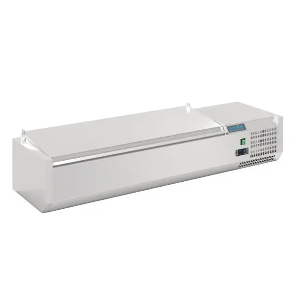 Polar G-Serie Aanrechtvoorbereidingskoelkast 5x 1/4GN RVS 274x120x33,5cm 110W R600a Direct Verzonden