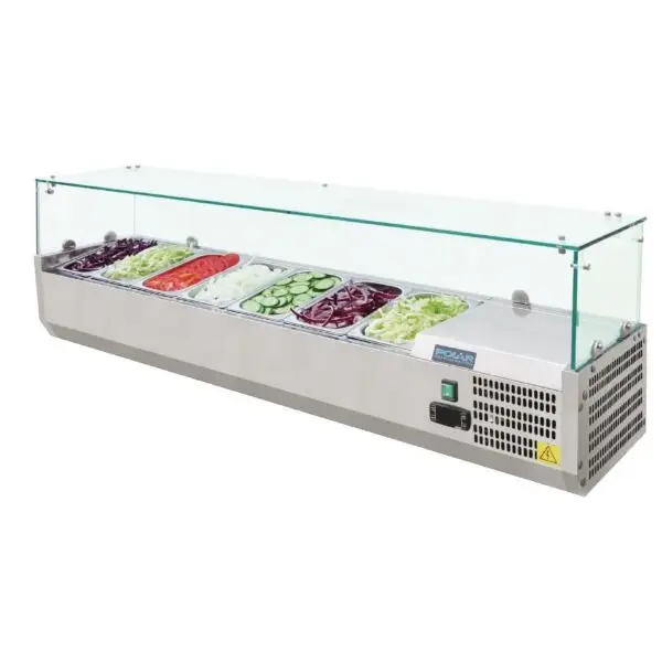 Gastronoble Polar G-Serie toonbankkoelkast 7x 1/4 GN RVS 150W 230V Alleen Vandaag