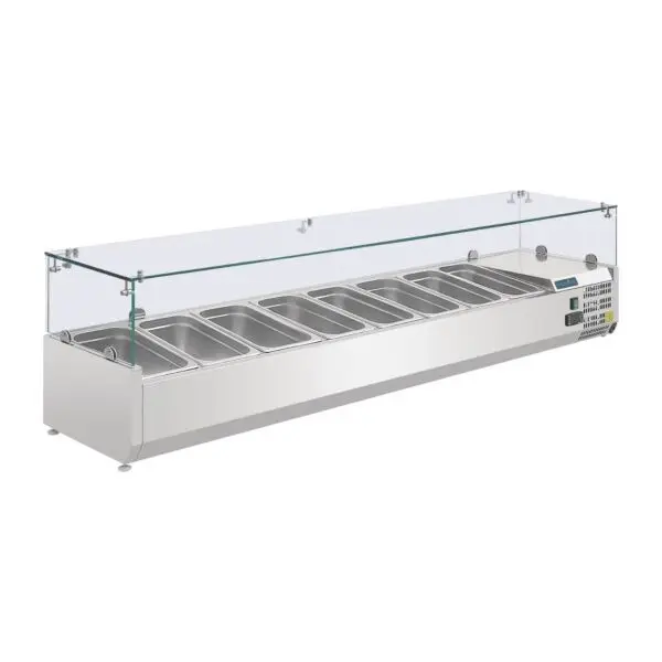 Gastronoble Opzetkoelvitrine Polar G-Serie 8x GN 1/4 RVS 150W 230V Meest Verkocht