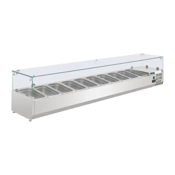 Gastronoble Opzetkoelvitrine Polar G-Serie 10x GN 1/4 RVS 230W R600a voor horeca Meest Verkocht