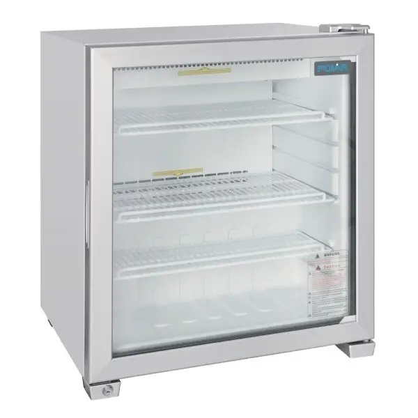 Dagaanbieding Gastronoble Display vriezer Polar G-Serie 90L LED-verlichting zilver 70,5x62x57,5cm